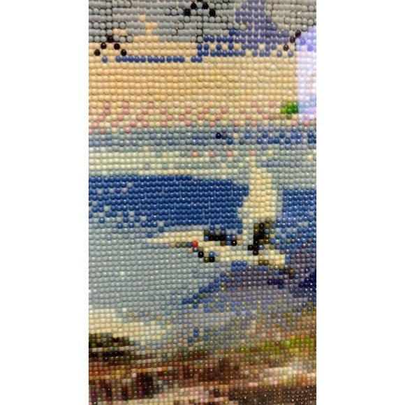 Beautiful Beaded Painting with Frame Hand Made Wall Art work, bead- on fabric - Picture 3 of 10